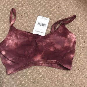 Purple tie dye free people bra