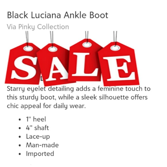 Women's Black Ankle Boots Lace Up Faux Leather - Picture 4 of 7