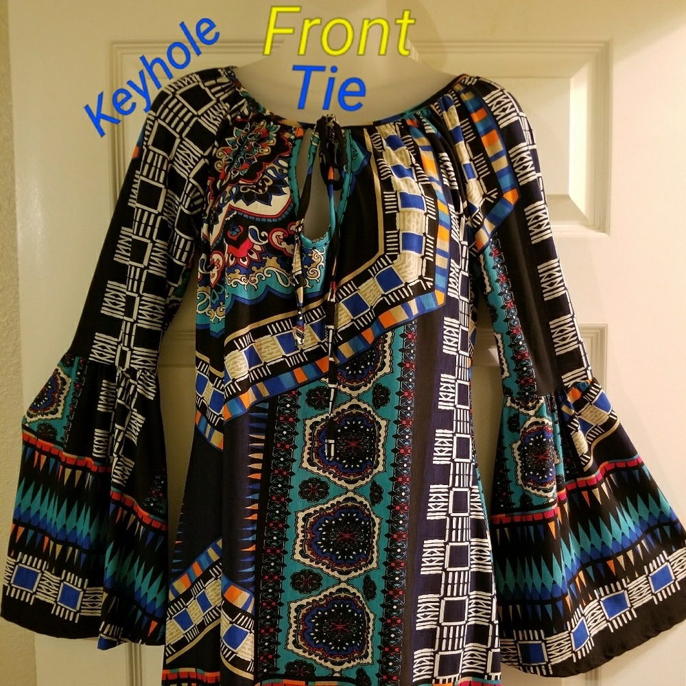 NWT VOLL multi-color geometrical-shapes dress