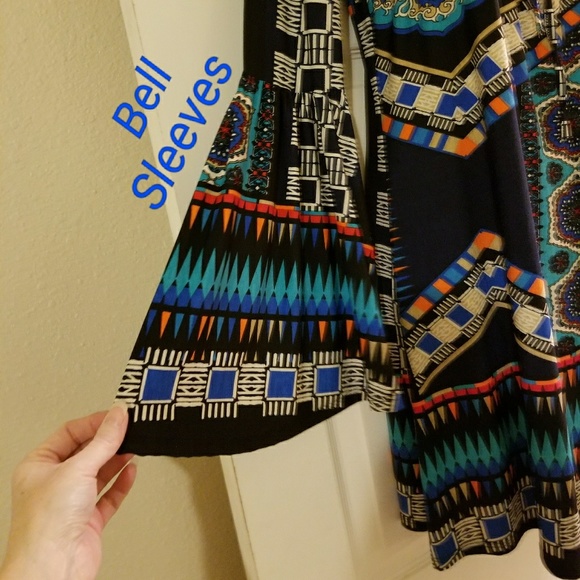 NWT VOLL multi-color geometrical-shapes dress - Picture 3 of 6