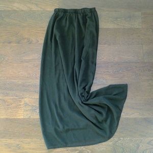 Solid Black Chiffon Maxi Skirt