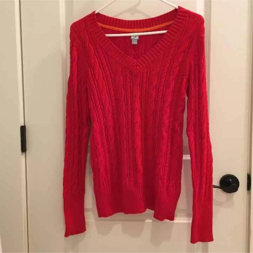 Red V-Neck Sweater