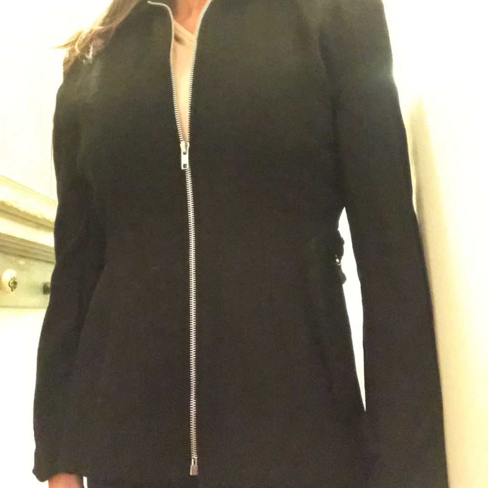 Black 100% wool zipper jacket
