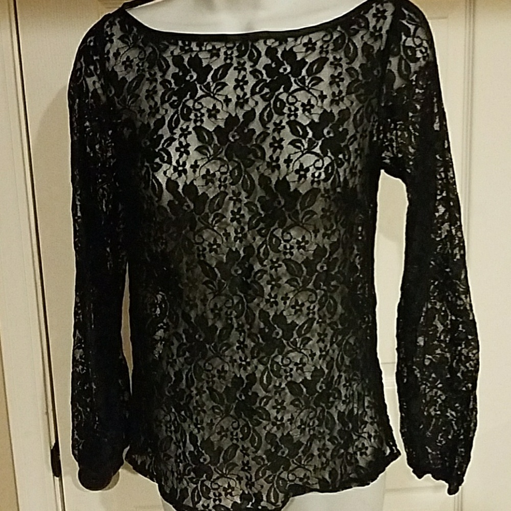 Misses Laundry Shelli Segal lace top blouse 4
