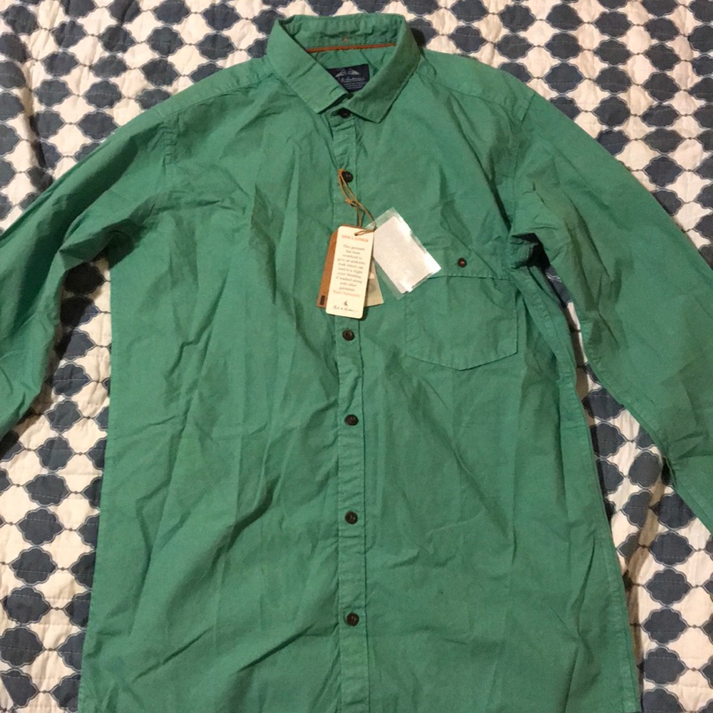 Green Button-Down Dress Shirt