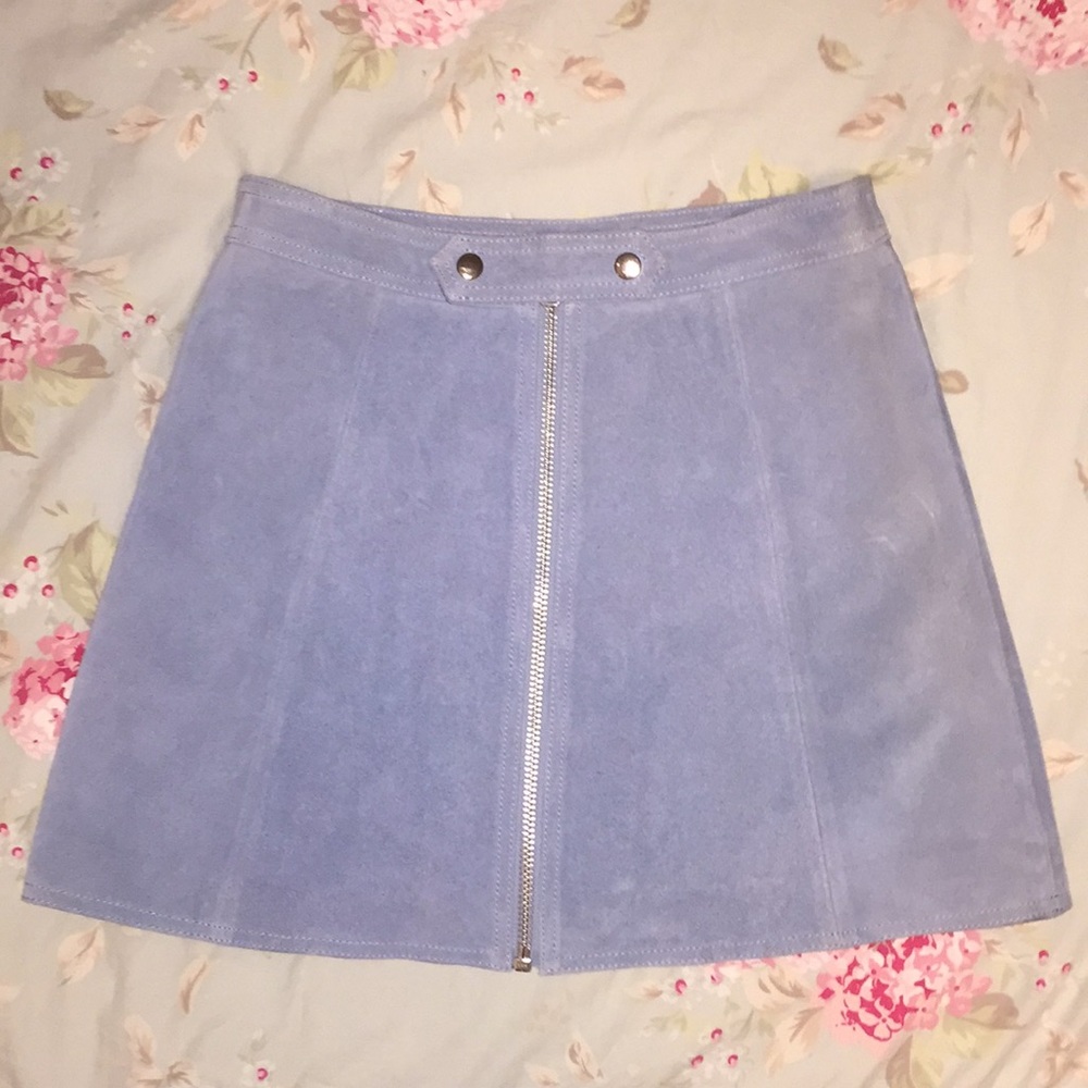 Topshop Blue Suede Mini