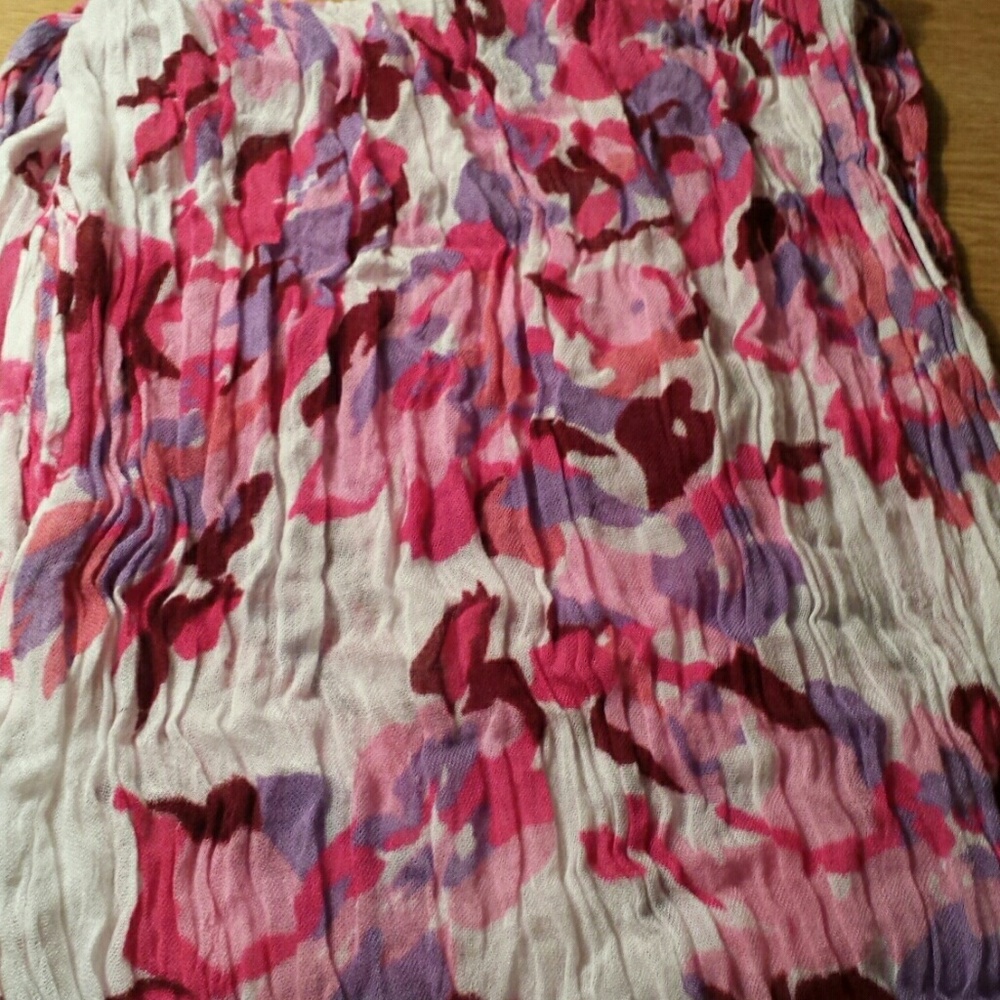 Pink and purple floral scarf