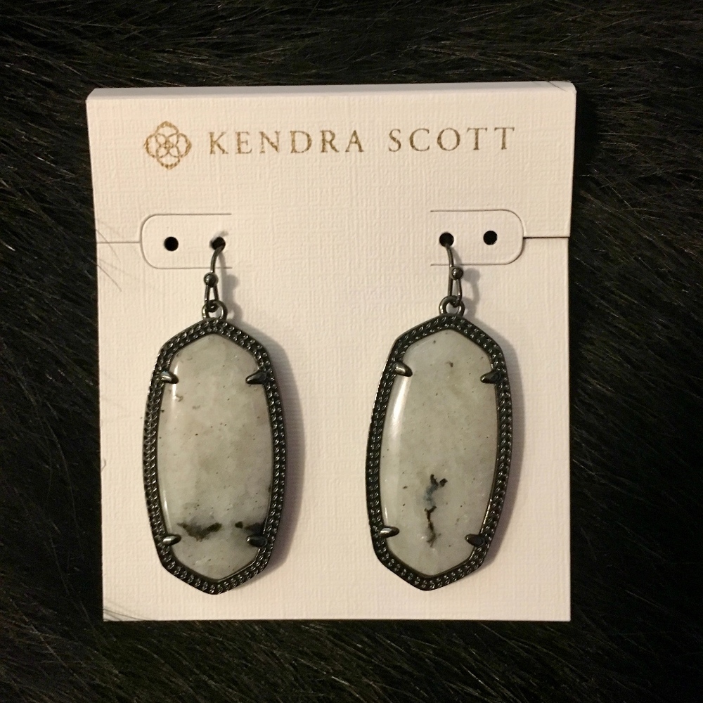Kendra Scott Elle Earrings Labradorite Gunmetal