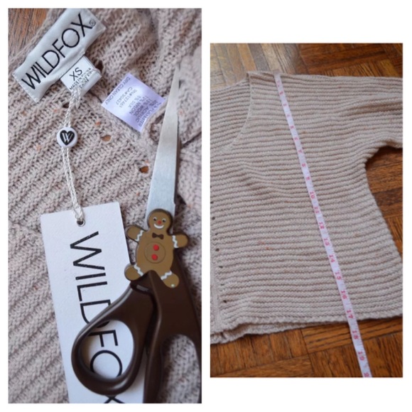 Wildfox Terra Crop Distressed Blush Pink Sweater - Picture 7 of 8