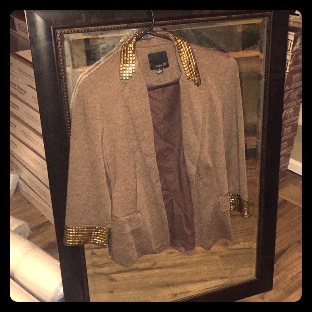 Brown studded blazer