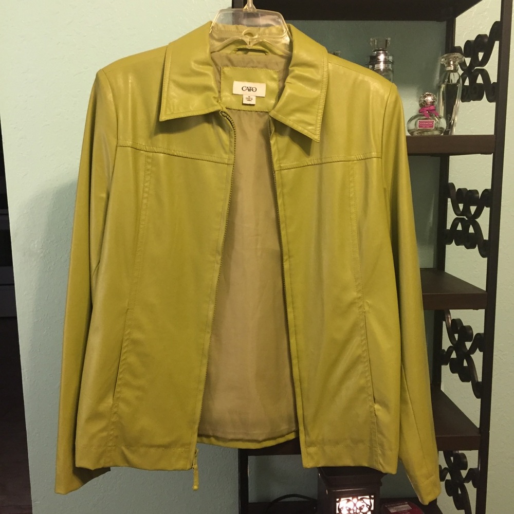 Lime green jacket.