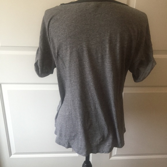 J Crew Roll Sleeve T-Shirt Bow Medium Gray Black - Picture 6 of 8