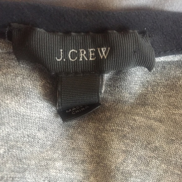 J Crew Roll Sleeve T-Shirt Bow Medium Gray Black - Picture 7 of 8