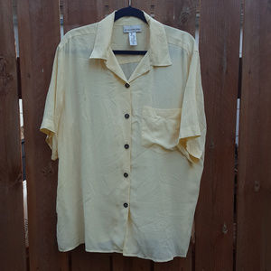 Light Yellow/Cream Silk Shirt Size 2X