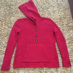 Tommy Hilfiger Red Hooded Women’s Cotton Sweater
