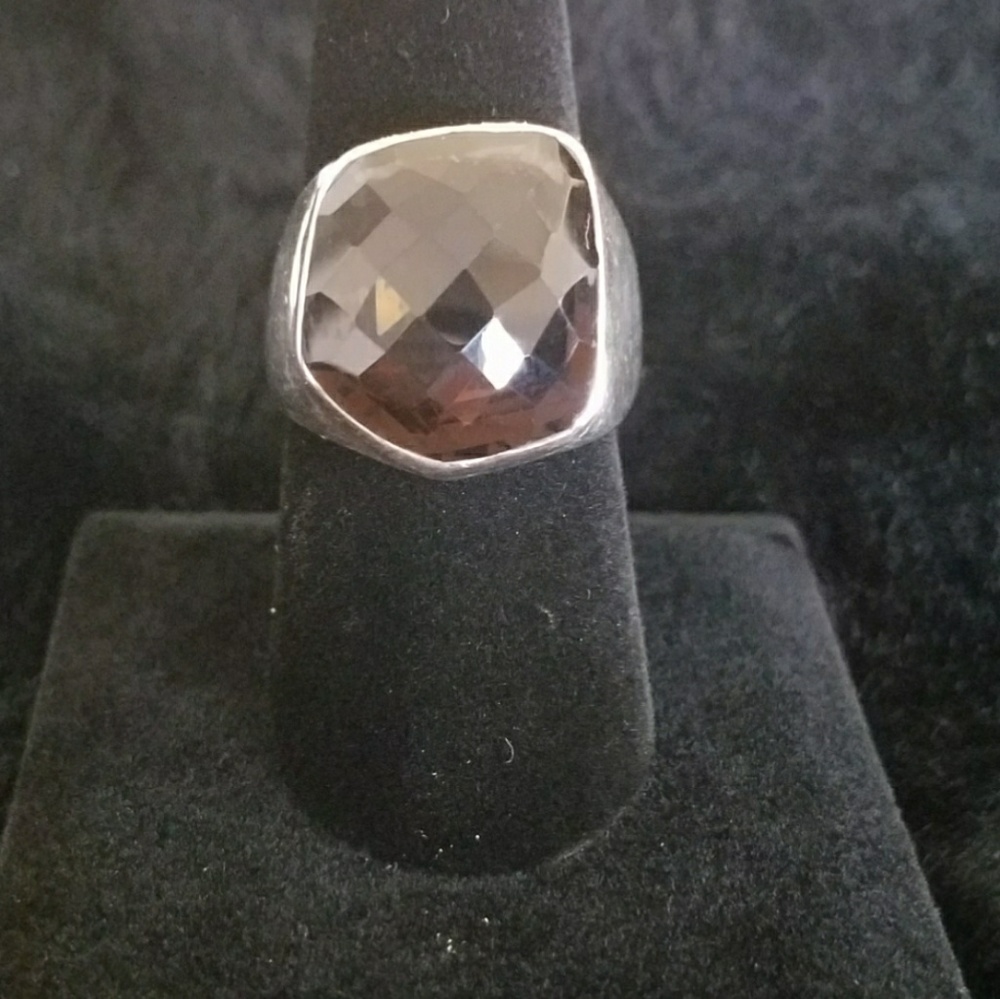 STERLING SILVER  .925 Smoky Quartz ring Sz8