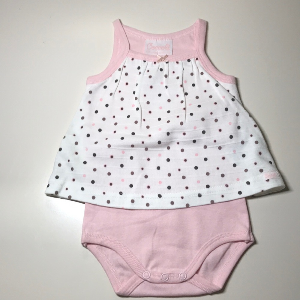 NEW Coccoli baby girl 6 Month Polka Dot Bodysuit