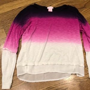 Ombré purple to pink to white top