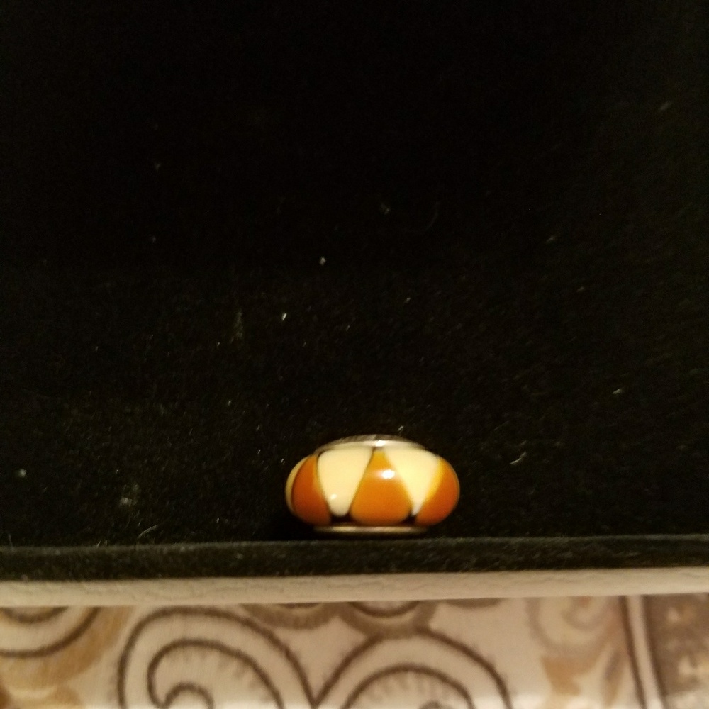 Pandora spacer charm brown & cream