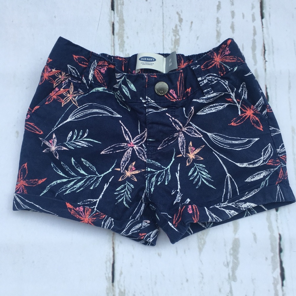 Dark Blue Printed Toddler Shorts