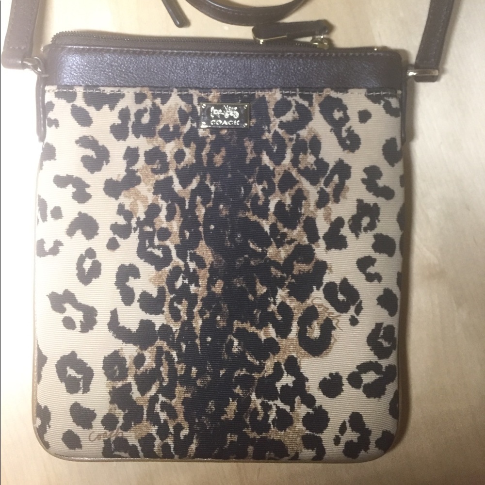 Coach crossbody leopard print