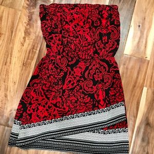 💵 SOLD* Express Strapless Red Dress