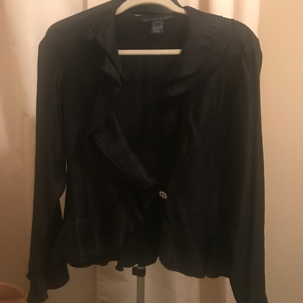 Cocktail blouse with ruffle