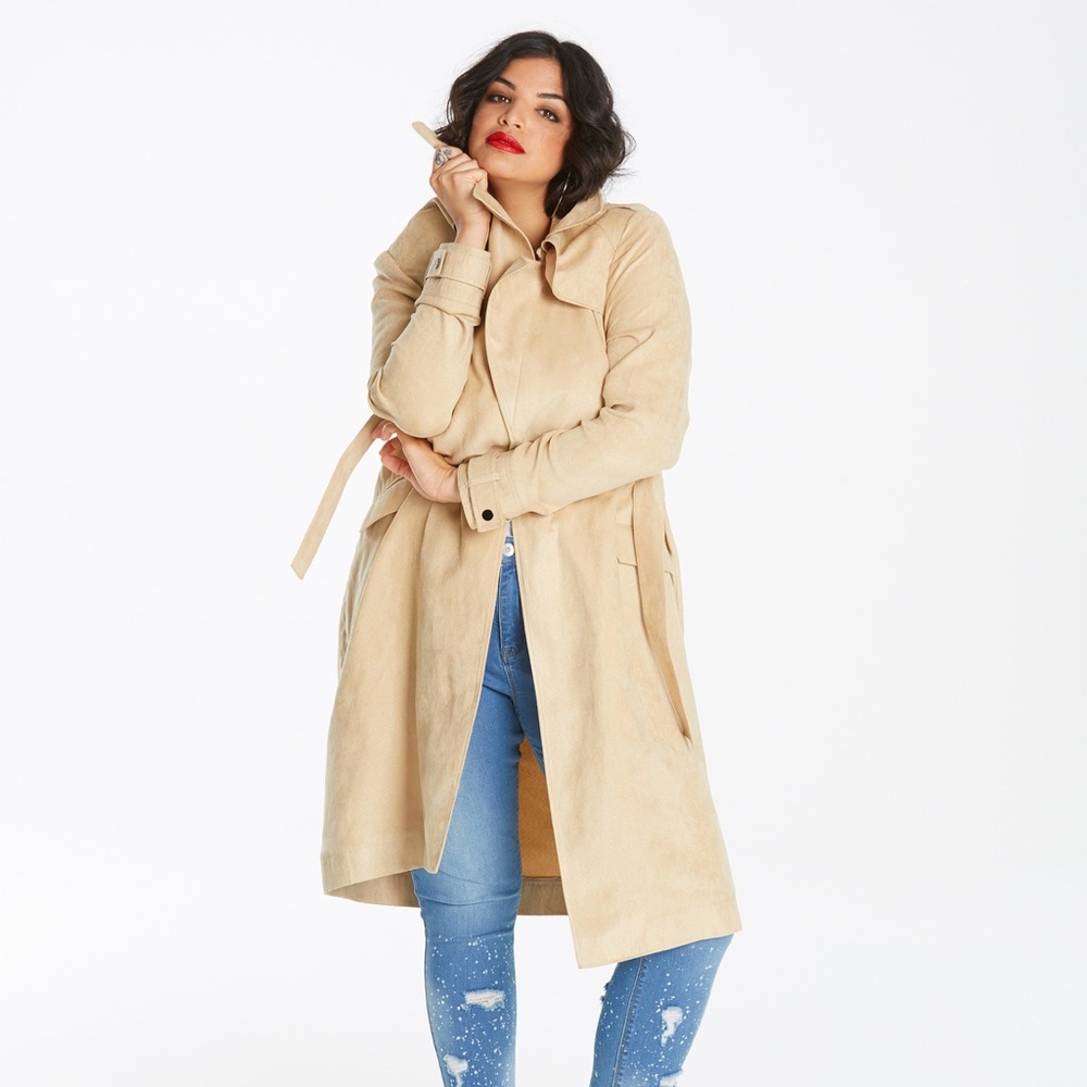 LONGLINE BONDED SUEDETTE JACKET