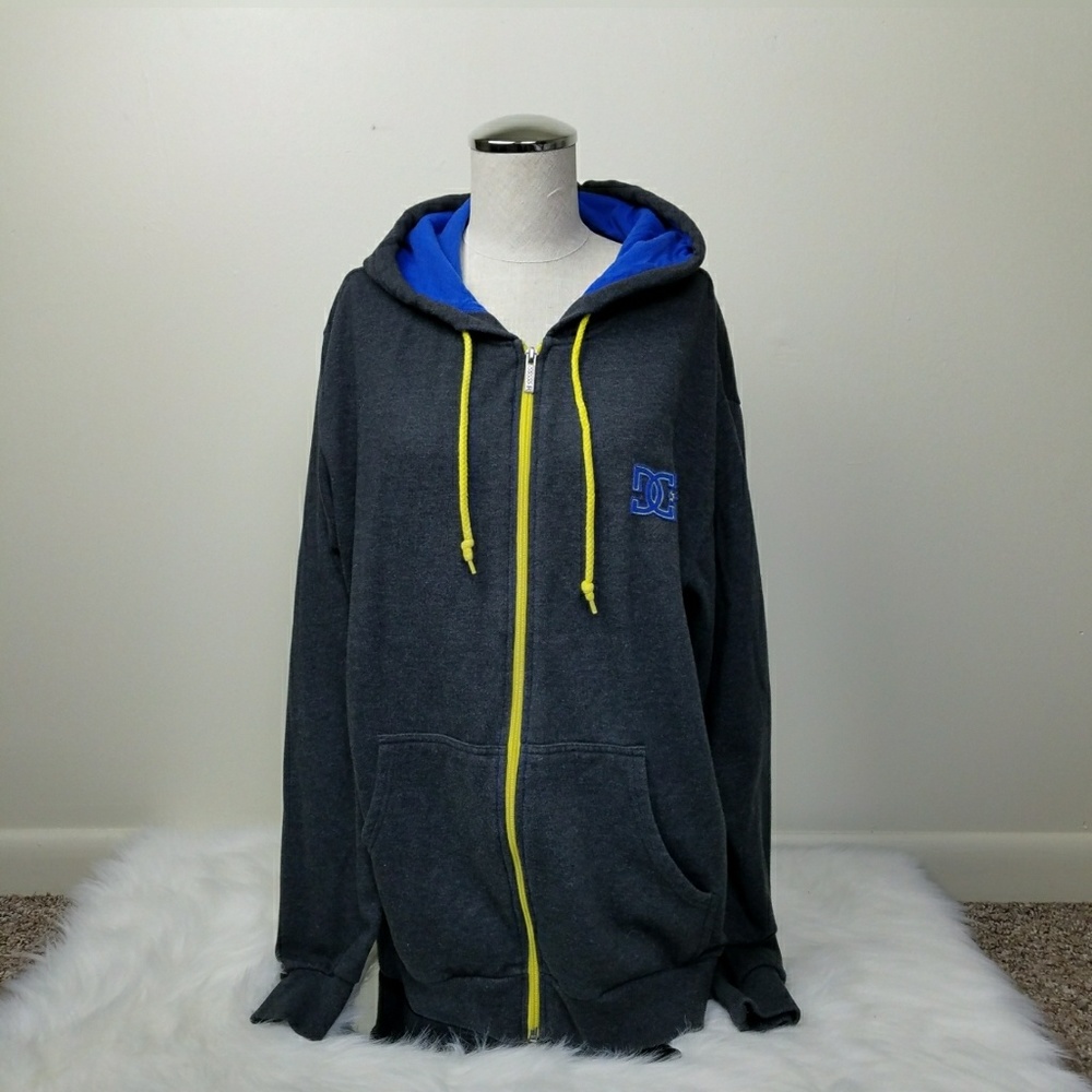 DC Mens Skater Zip Up Hoodie Sweatshirt