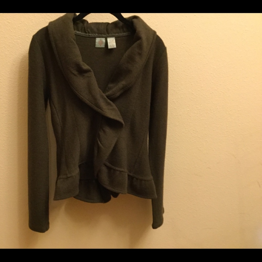 Anthropologie olive green wool blazer