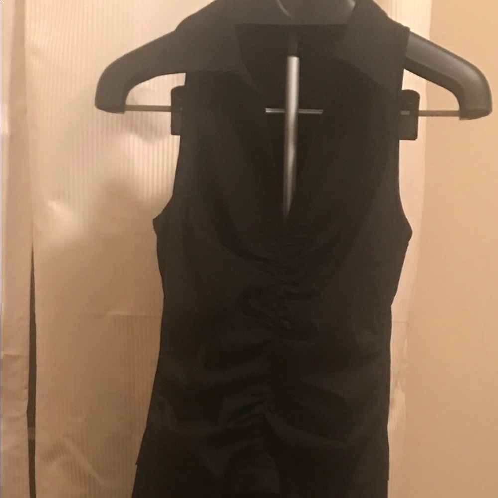 Black cocktail dress high low hem. Worn once