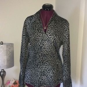 Jones New York leopard blouse.