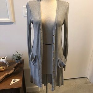 Gray long cardigan