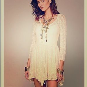 Free people witchy cream lace dress