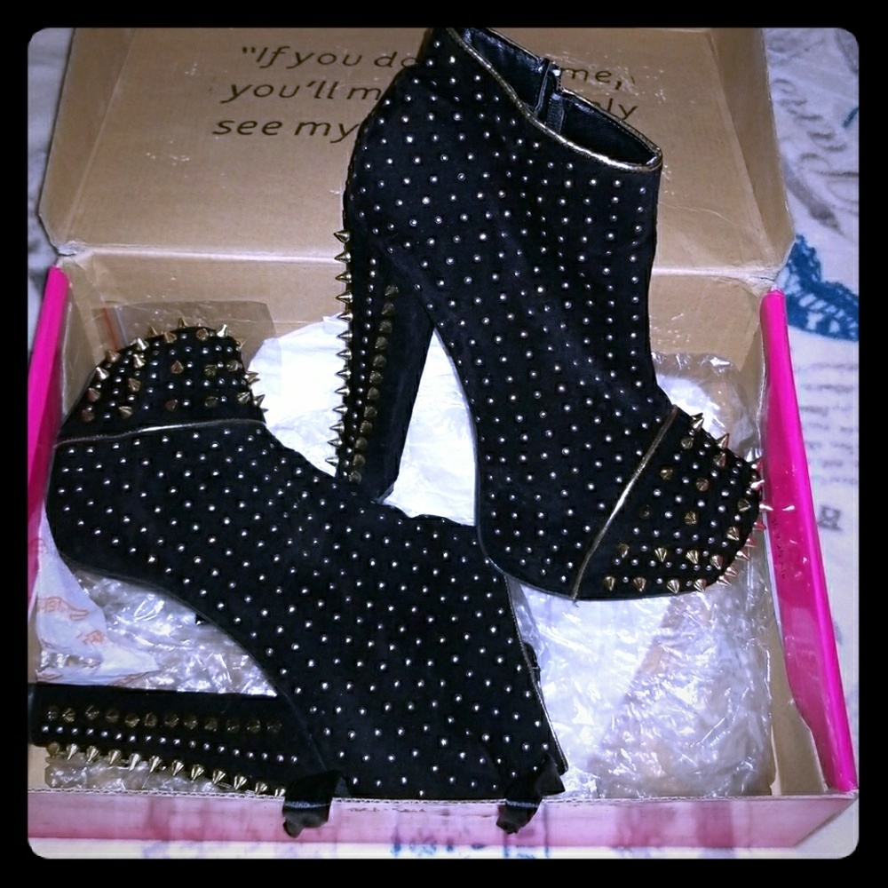 Spiked platform booties