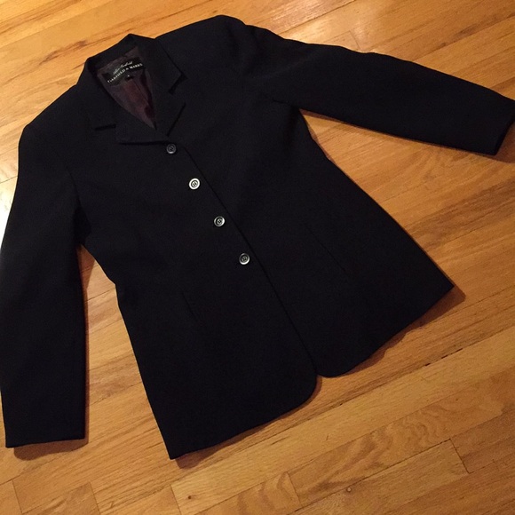 Garfield & Marks long navy blazer w/hidden pockets - Picture 1 of 8