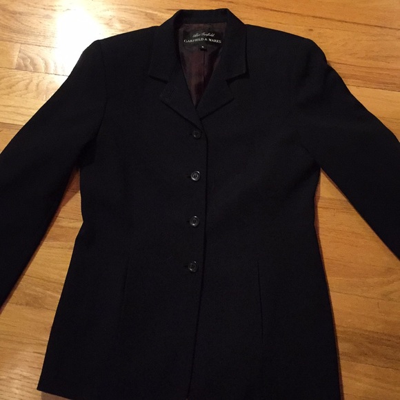 Garfield & Marks long navy blazer w/hidden pockets - Picture 2 of 8