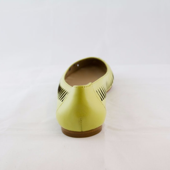 Yellow Leather Laser Cutout Flats - Picture 4 of 6