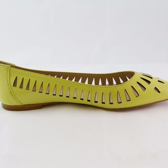 Yellow Leather Laser Cutout Flats - Picture 3 of 6