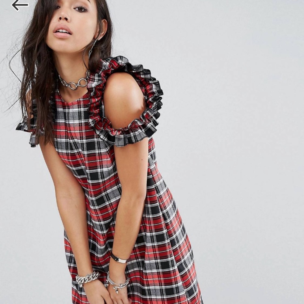 Milk It plaid shift dress in size large