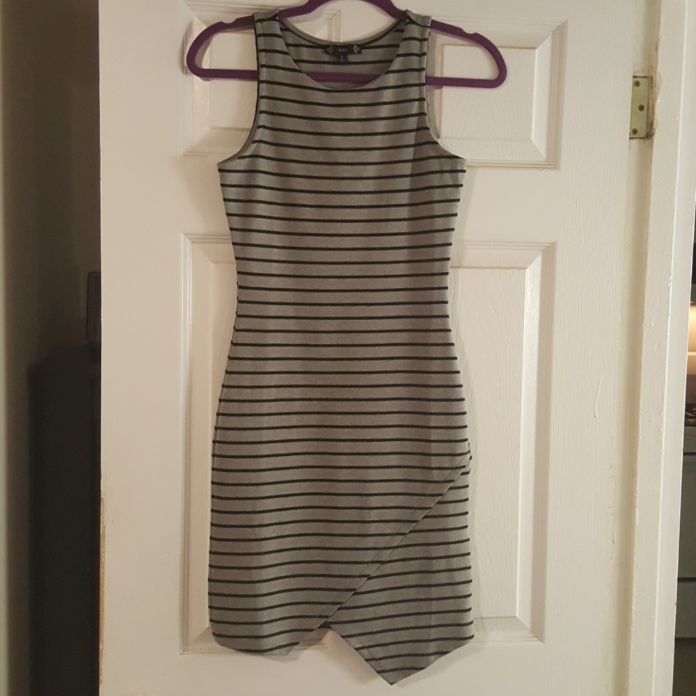 Gray and black striped dress