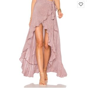 Blue life high low maxi skirt