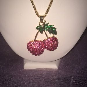 Betsy Johnson Cherry Necklace
