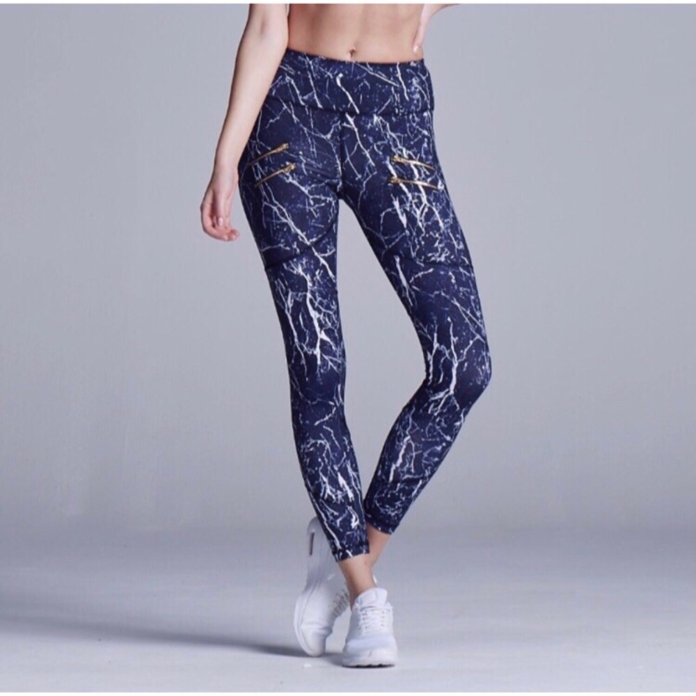 Blue Marble Print Legging