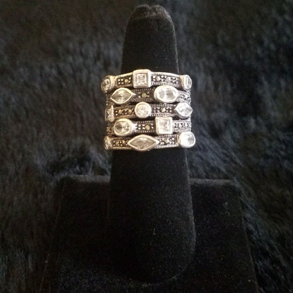 STERLING SILVER  .925 and Quartz ring Sz 6.34