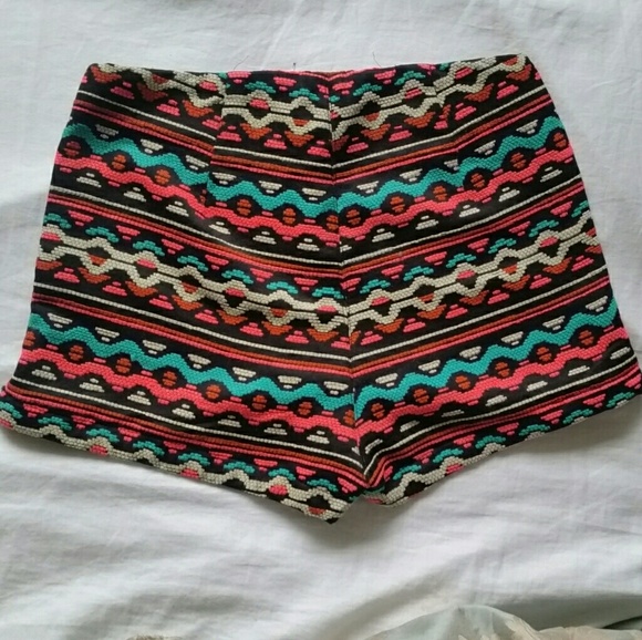 DONATED H&M Coachella Neon High Waisted Shorts - Picture 2 of 5
