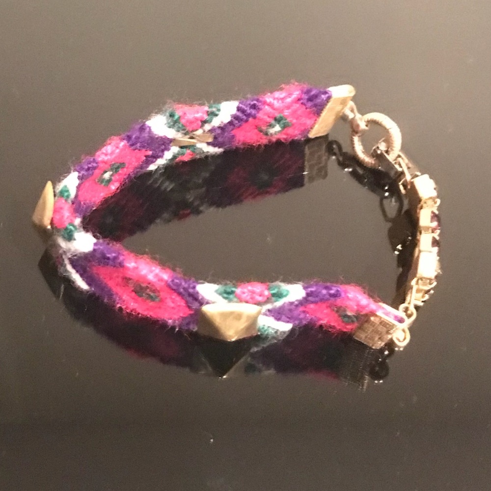 Woven bracelet with studs