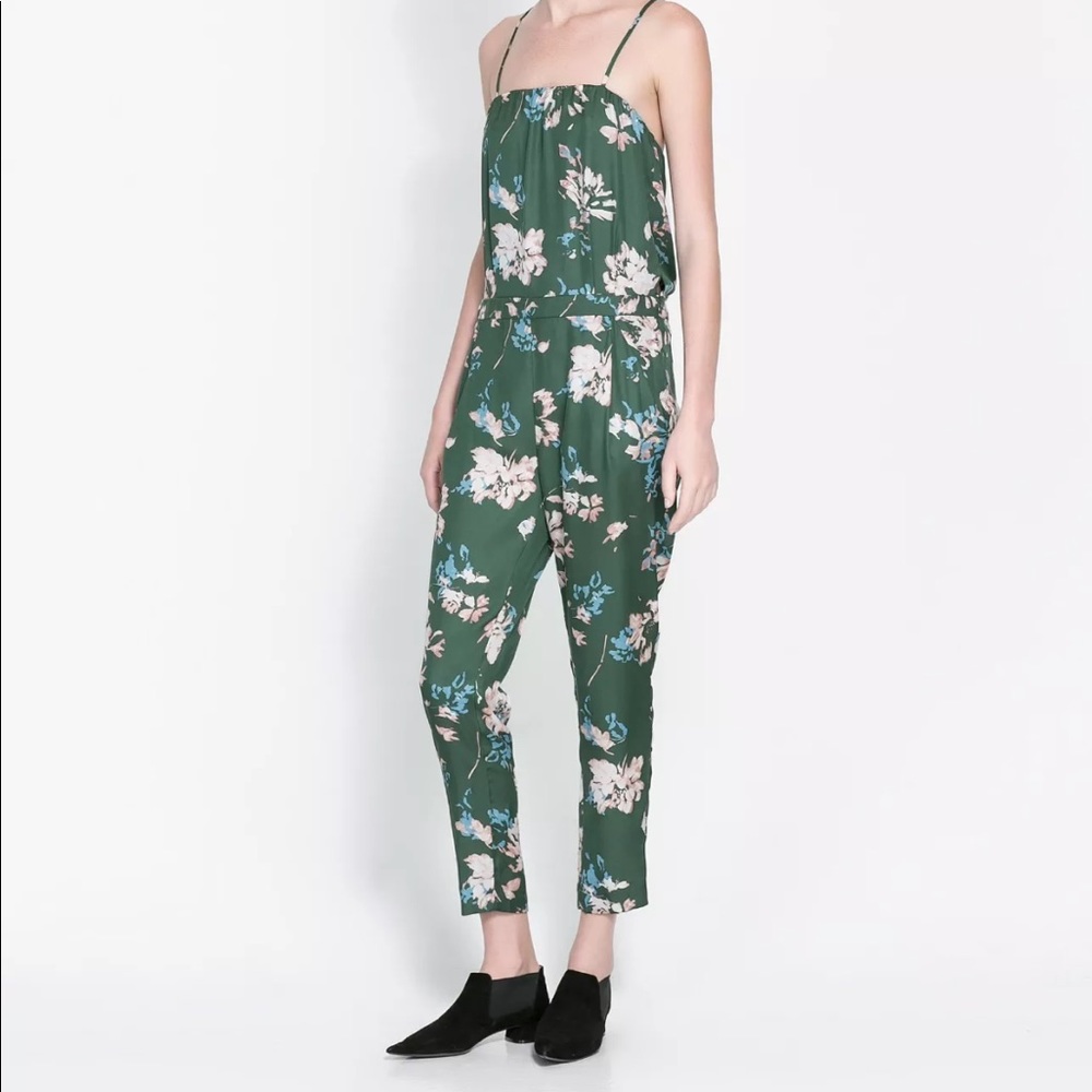 ZARA Floral Print Jumpsuit