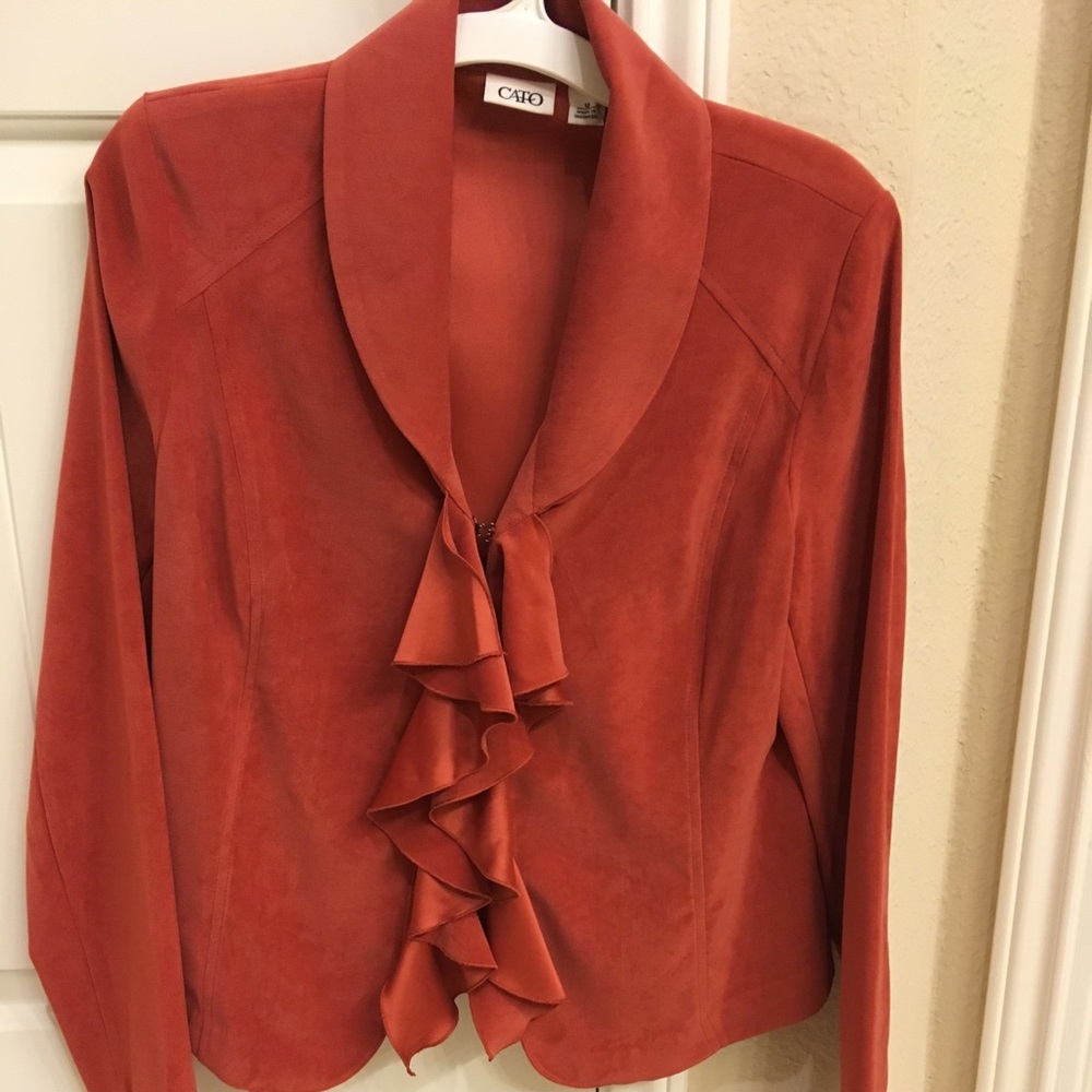 Terra-cotta color / Velvet Lightweight Jacket.