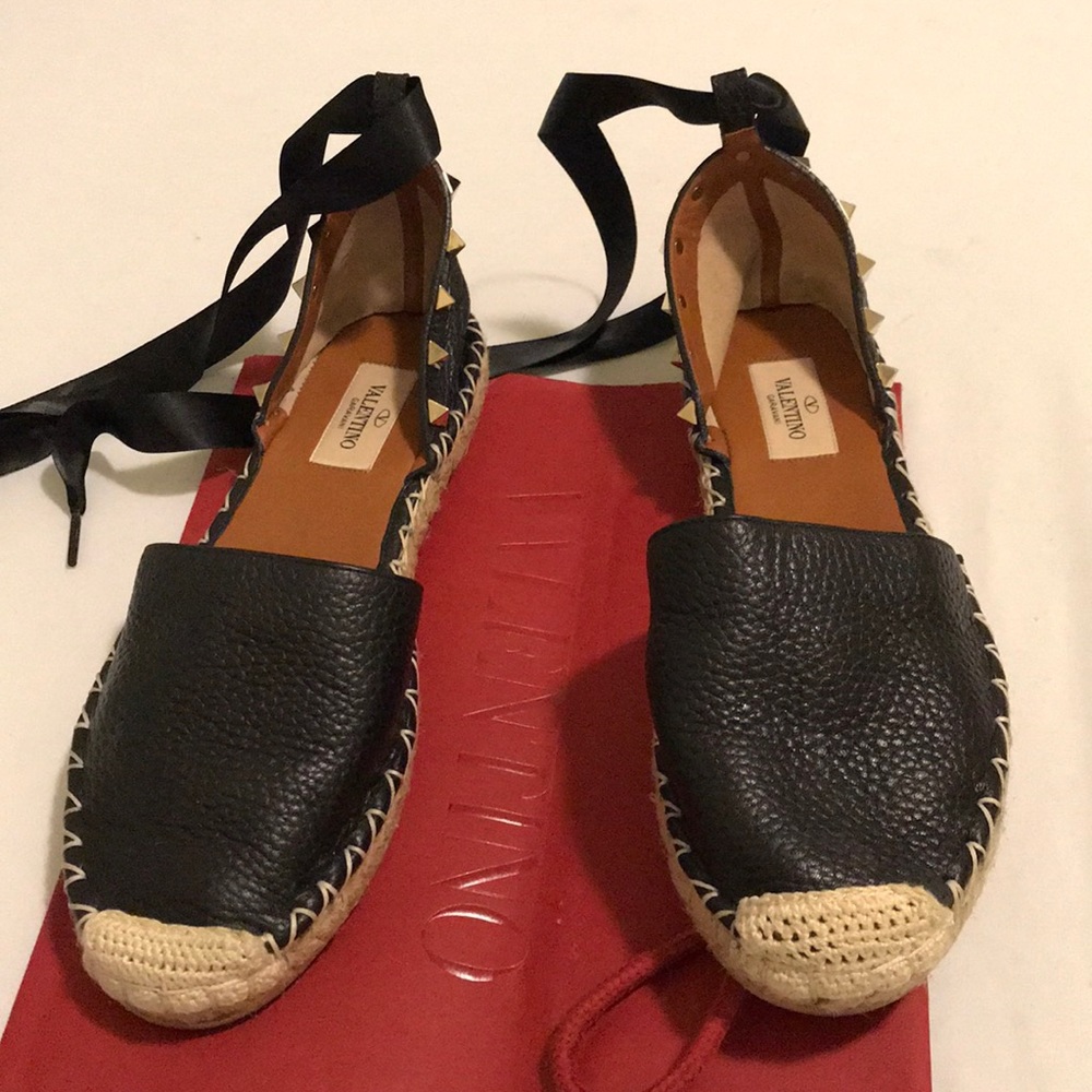 Valentino Rockstud Espadrilles Flats